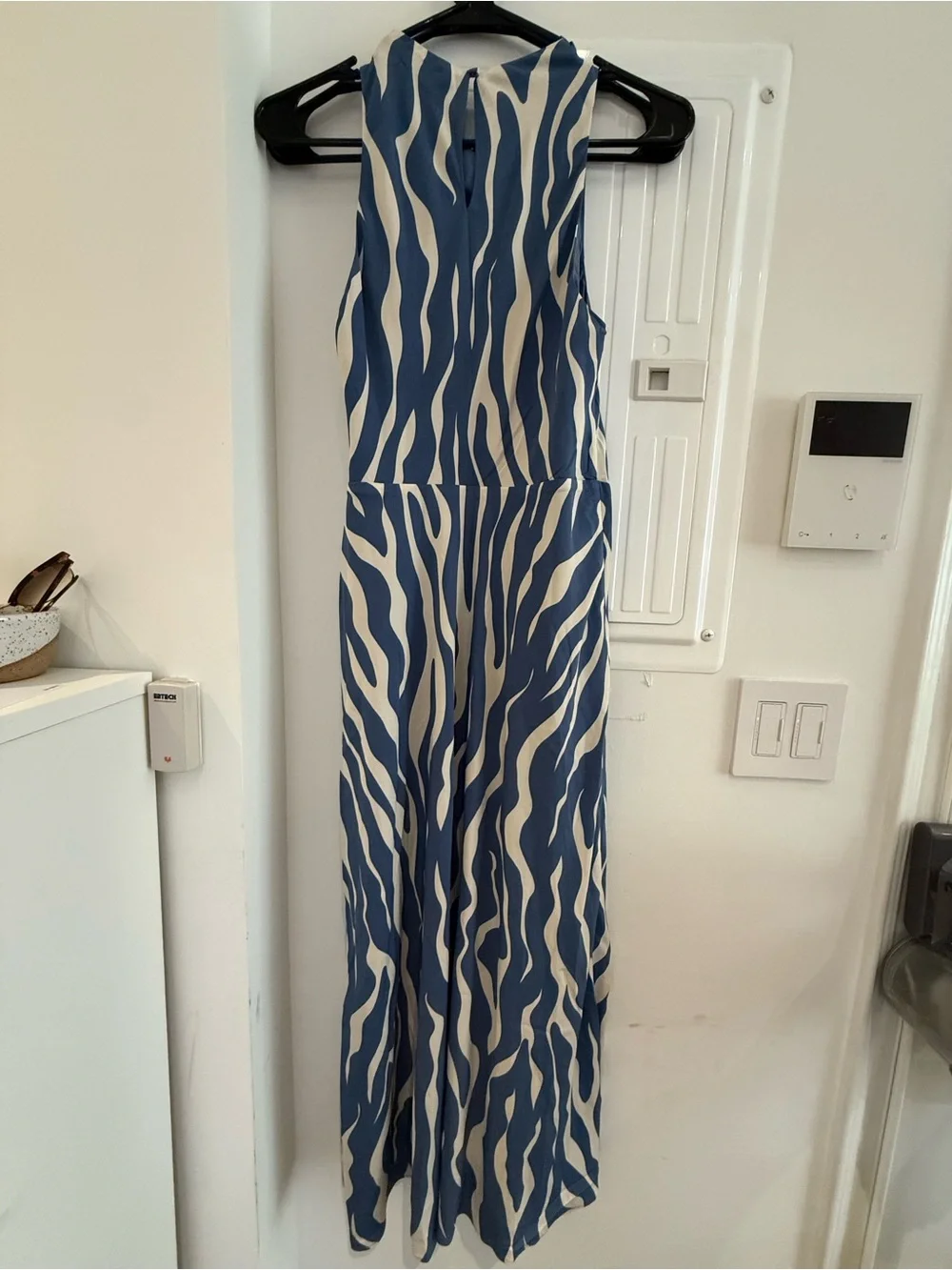 Abercrombie & Fitch Blue and White Wave Print Maxi Dress